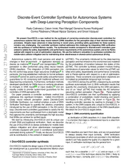 Discrete-Event Controller Synthesis for Autonomous Systems with
  Deep-Learning Perception Components