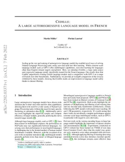 Cedille: A large autoregressive French language model