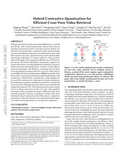 Hybrid Contrastive Quantization for Efficient Cross-View Video Retrieval