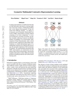 Geometric Multimodal Contrastive Representation Learning