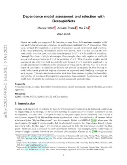 Dependence model assessment and selection with DecoupleNets