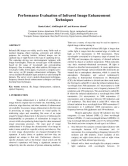 Performance Evaluation of Infrared Image Enhancement Techniques
