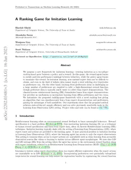 A Ranking Game for Imitation Learning