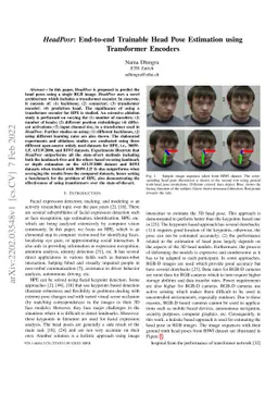HeadPosr: End-to-end Trainable Head Pose Estimation using Transformer
  Encoders