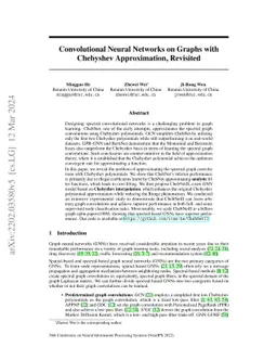 Convolutional Neural Networks on Graphs with Chebyshev Approximation,
  Revisited