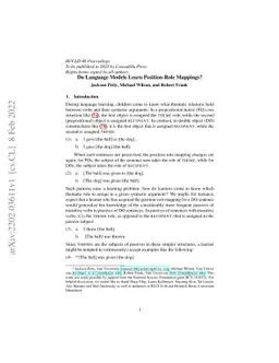 Do Language Models Learn Position-Role Mappings?