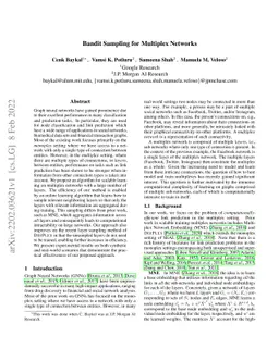 Bandit Sampling for Multiplex Networks