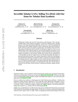 Invertible Tabular GANs: Killing Two Birds with OneStone for Tabular
  Data Synthesis