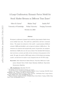 A Large Confirmatory Dynamic Factor Model for Stock Market Returns in
  Different Time Zones