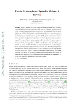 Robotic Grasping from Classical to Modern: A Survey
