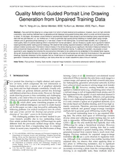 Quality Metric Guided Portrait Line Drawing Generation from Unpaired
  Training Data