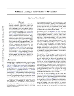 Calibrated Learning to Defer with One-vs-All Classifiers
