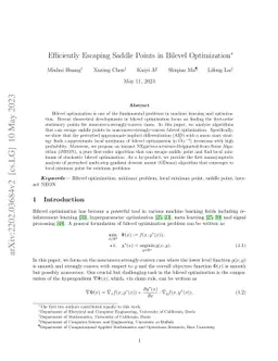 Efficiently Escaping Saddle Points in Bilevel Optimization