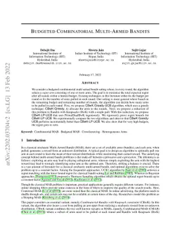 Budgeted Combinatorial Multi-Armed Bandits