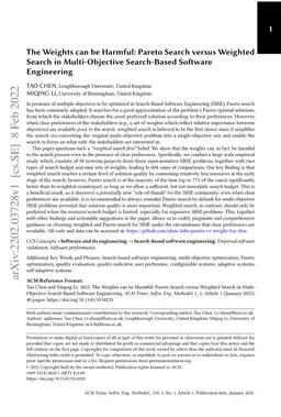 The Weights can be Harmful: Pareto Search versus Weighted Search in
  Multi-Objective Search-Based Software Engineering