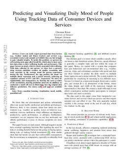 Predicting and Visualizing Daily Mood of People Using Tracking Data of
  Consumer Devices and Services