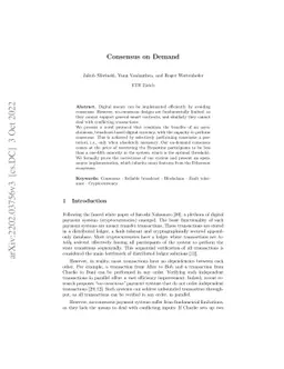 Consensus on Demand