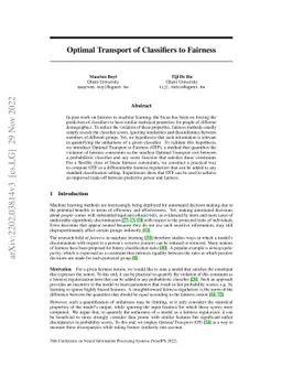 Optimal Transport of Classifiers to Fairness