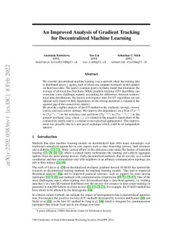An Improved Analysis of Gradient Tracking for Decentralized Machine
  Learning