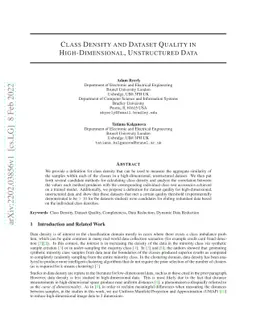 Class Density and Dataset Quality in High-Dimensional, Unstructured Data