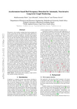 Accelerometer-based Bed Occupancy Detection for Automatic, Non-invasive
  Long-term Cough Monitoring