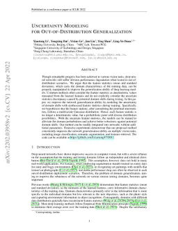 Uncertainty Modeling for Out-of-Distribution Generalization
