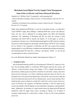 Blockchain-based Digital Twin for Supply Chain Management:
  State-of-the-Art Review and Future Research Directions