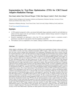 Segmentation by Test-Time Optimization (TTO) for CBCT-based Adaptive
  Radiation Therapy
