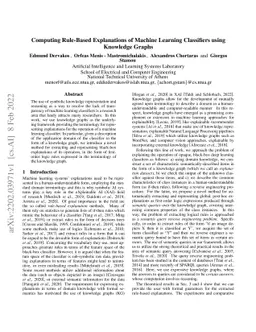 Computing Rule-Based Explanations of Machine Learning Classifiers using
  Knowledge Graphs