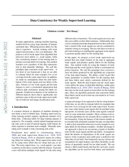 Data Consistency for Weakly Supervised Learning