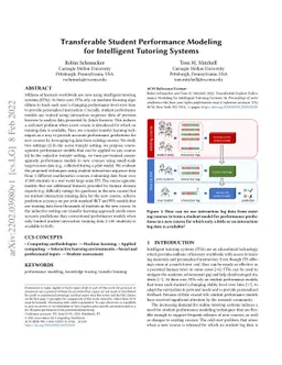 Transferable Student Performance Modeling for Intelligent Tutoring
  Systems