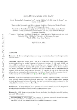 Deep, Deep Learning with BART