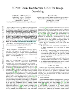 SUNet: Swin Transformer UNet for Image Denoising