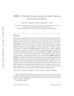 CCDD: A Tractable Representation for Model Counting and Uniform Sampling