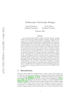 Multivariate Tie-breaker Designs