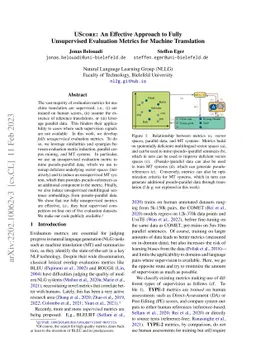 USCORE: An Effective Approach to Fully Unsupervised Evaluation Metrics
  for Machine Translation