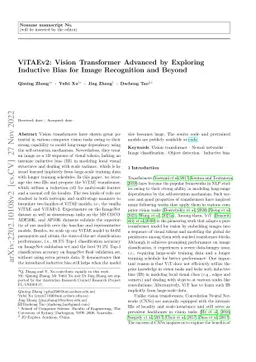 ViTAEv2: Vision Transformer Advanced by Exploring Inductive Bias for
  Image Recognition and Beyond