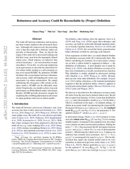 Robustness and Accuracy Could Be Reconcilable by (Proper) Definition