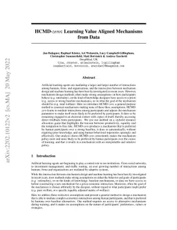 HCMD-zero: Learning Value Aligned Mechanisms from Data