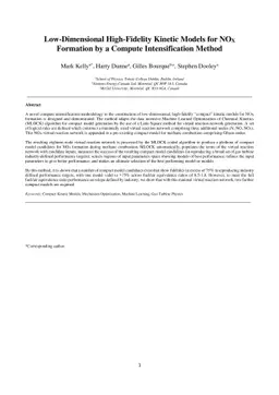Low-Dimensional High-Fidelity Kinetic Models for NOX Formation by a
  Compute Intensification Method