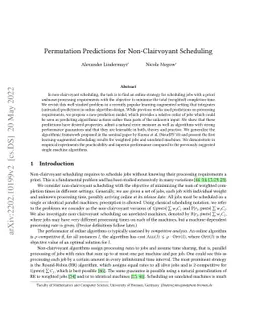 Permutation Predictions for Non-Clairvoyant Scheduling