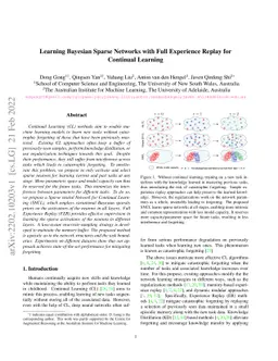 Learning Bayesian Sparse Networks with Full Experience Replay for
  Continual Learning