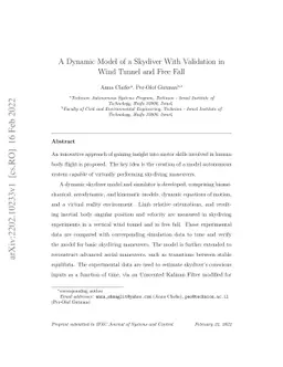 A Dynamic Model of a Skydiver With Validation in Wind Tunnel and Free
  Fall