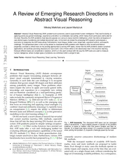 A Review of Emerging Research Directions in Abstract Visual Reasoning
