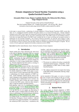 Domain Adaptation in Neural Machine Translation using a Qualia-Enriched
  FrameNet