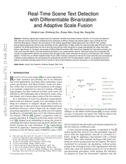 Real-Time Scene Text Detection with Differentiable Binarization and
  Adaptive Scale Fusion