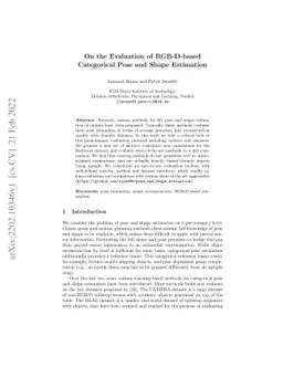 On the Evaluation of RGB-D-based Categorical Pose and Shape Estimation