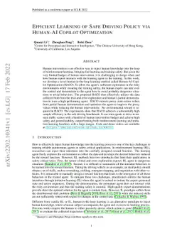 Efficient Learning of Safe Driving Policy via Human-AI Copilot
  Optimization