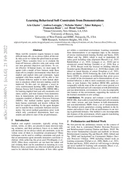 Learning Behavioral Soft Constraints from Demonstrations