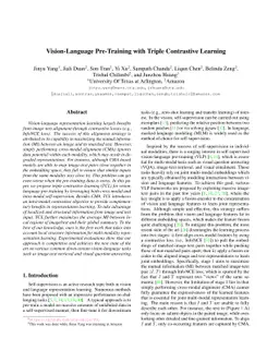 Vision-Language Pre-Training with Triple Contrastive Learning